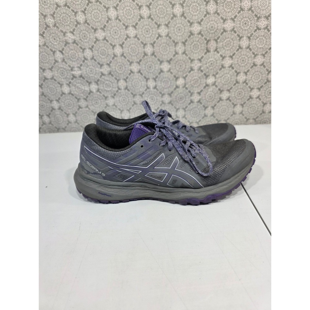 Asics Gel Scram 5 Women's Running Shoes Grey Purple Sz 8.5 Amplifoam